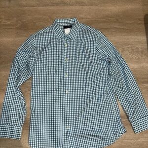 Banana Republic Men’s Light Blue Longs Sleeve Bottom Up Shirt ( Large)